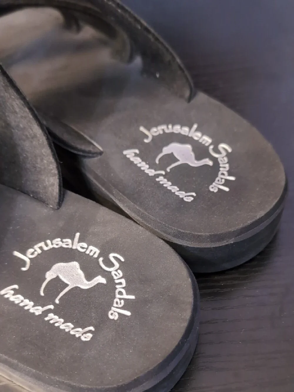 Men's Black Leather Slide Sandals